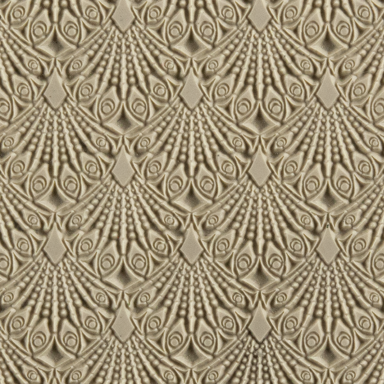 Texture Tile - Deco Drops Embossed. Beige Texture Tiles are flexible, washable and can be used with any soft clay. Spritz with CoolSlip or dust on Dry Powder Release for stick-free impressions when using metal clay and polymer clay.