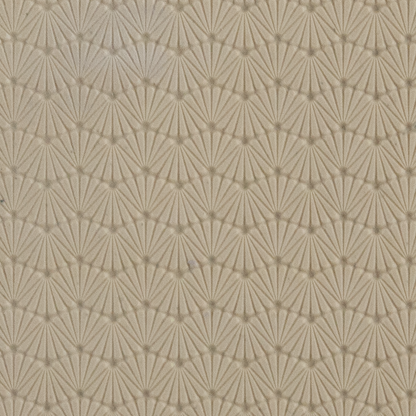 Texture Tile - Waved Scallops. Beige Texture Tiles are flexible, washable and can be used with any soft clay. Spritz with CoolSlip or dust on Dry Powder Release for stick-free impressions when using metal clay and polymer clay.