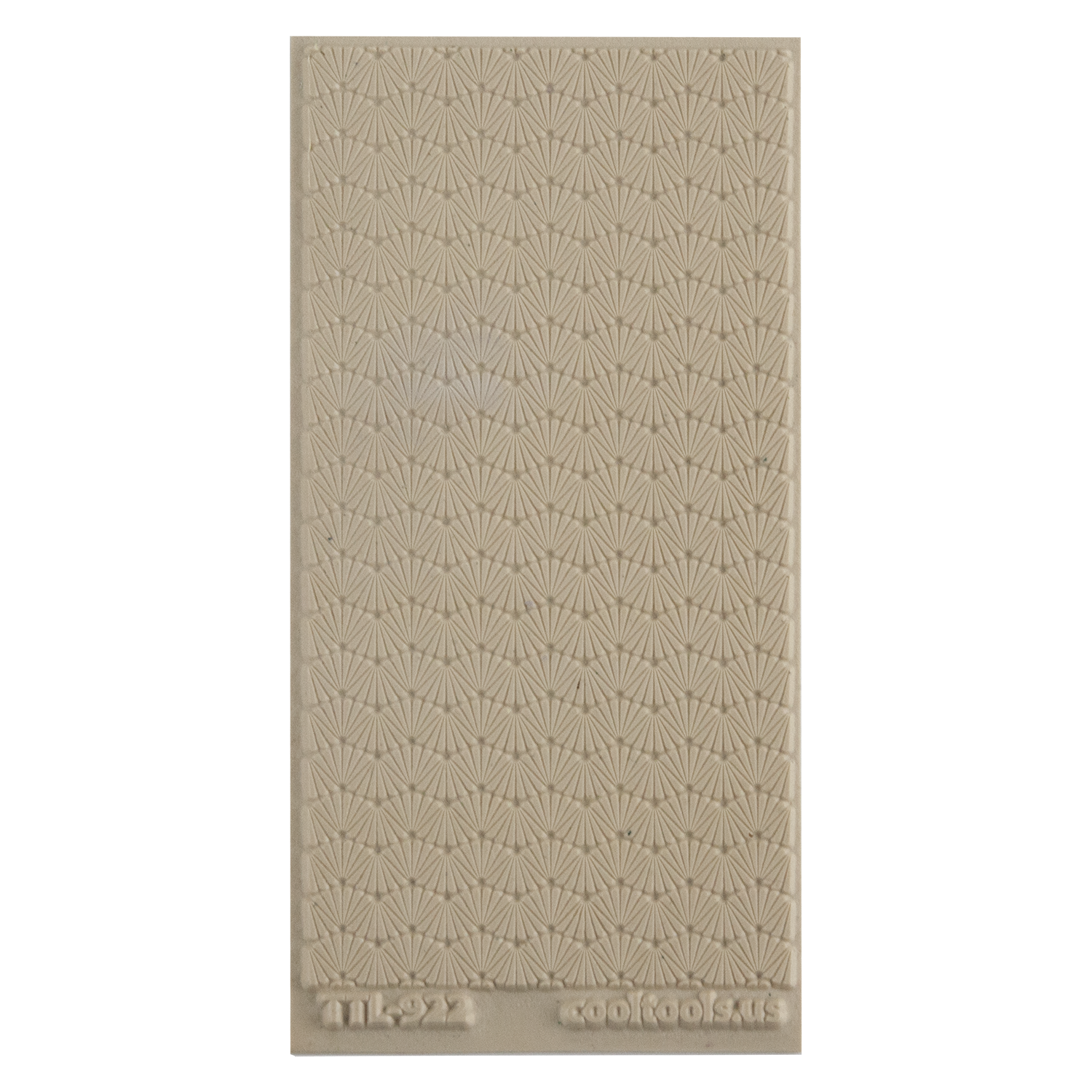 Texture Tile - Waved Scallops. Beige Texture Tiles are flexible, washable and can be used with any soft clay. Spritz with CoolSlip or dust on Dry Powder Release for stick-free impressions when using metal clay and polymer clay.
