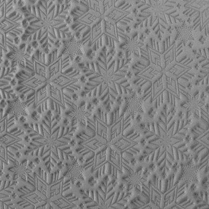 Texture Tile - Snowflakes sample rolled into clay