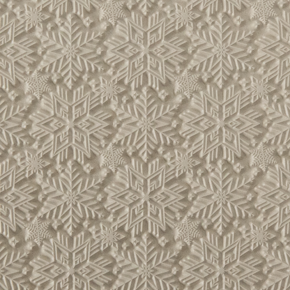 Texture Tile - Snowflakes. Beige Texture Tiles are flexible, washable and can be used with any soft clay. Spritz with CoolSlip or dust on Dry Powder Release for stick-free impressions when using metal clay and polymer clay.