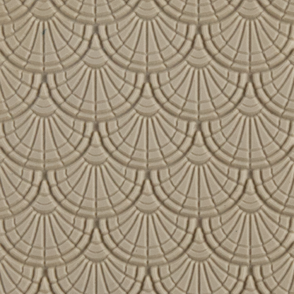 Texture Tile - Stretched Mosaic Mantra. Beige Texture Tiles are flexible, washable and can be used with any soft clay. Spritz with CoolSlip or dust on Dry Powder Release for stick-free impressions when using metal clay and polymer clay.