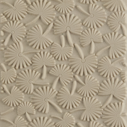 Texture Tile - Coastal Foliage. Beige Texture Tiles are flexible, washable and can be used with any soft clay. Spritz with CoolSlip or dust on Dry Powder Release for stick-free impressions when using metal clay and polymer clay.