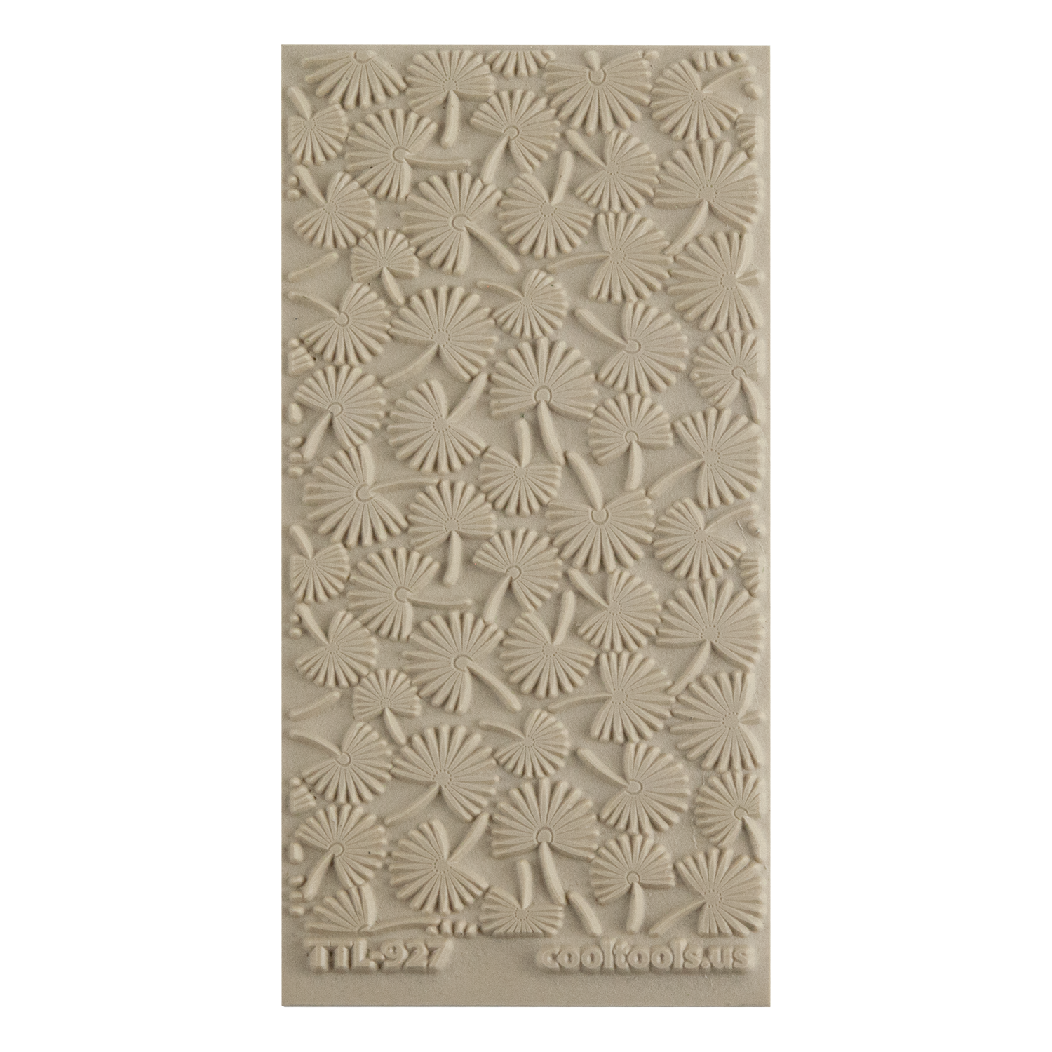 Texture Tile - Coastal Foliage. Beige Texture Tiles are flexible, washable and can be used with any soft clay. Spritz with CoolSlip or dust on Dry Powder Release for stick-free impressions when using metal clay and polymer clay.