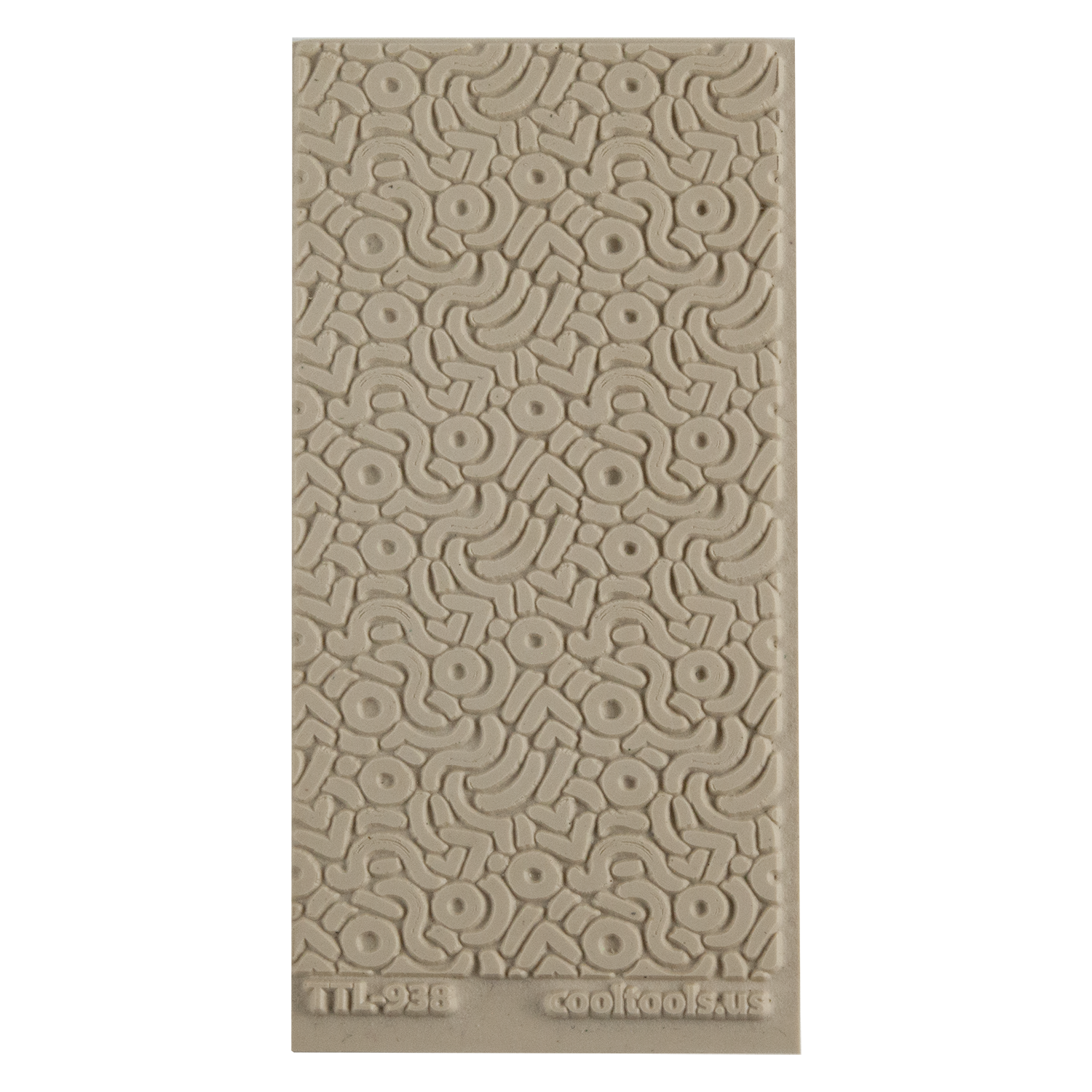 Texture Tile - Abstract Doodles. Beige Texture Tiles are flexible, washable and can be used with any soft clay. Spritz with CoolSlip or dust on Dry Powder Release for stick-free impressions when using metal clay and polymer clay.