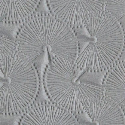Texture Tile - Palm Branches sample rolled into clay