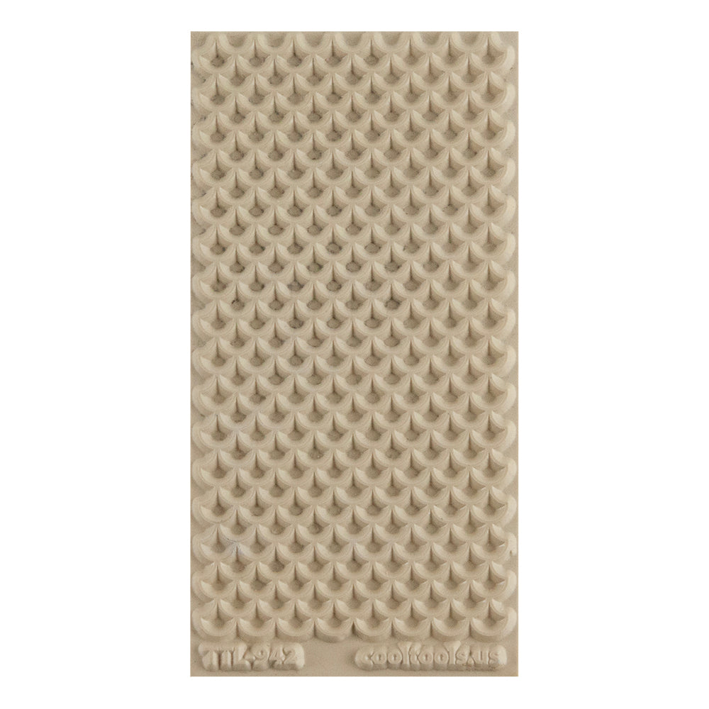 Texture Tile - Scales. Texture Tiles are flexible, washable and can be used with any soft clay. Spritz with CoolSlip or dust on Dry Powder Release for stick-free impressions when using metal clay and polymer clay.