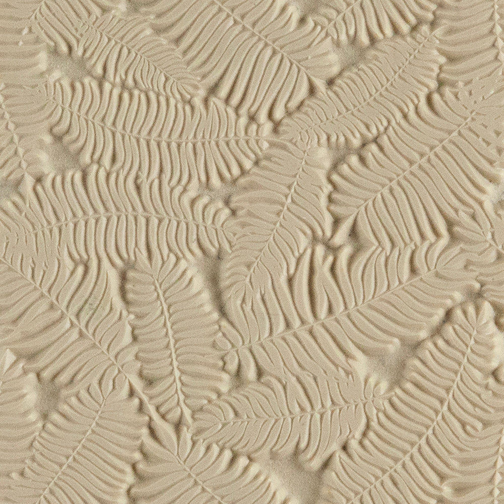 Texture Tile - Boston Ferns. Texture Tiles are flexible, washable and can be used with any soft clay. Spritz with CoolSlip or dust on Dry Powder Release for stick-free impressions when using metal clay and polymer clay.