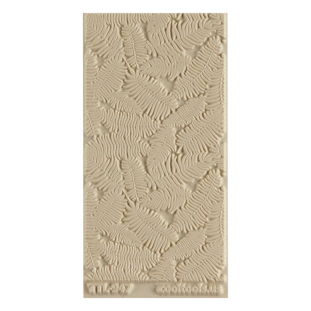 Texture Tile - Boston Ferns. Texture Tiles are flexible, washable and can be used with any soft clay. Spritz with CoolSlip or dust on Dry Powder Release for stick-free impressions when using metal clay and polymer clay.