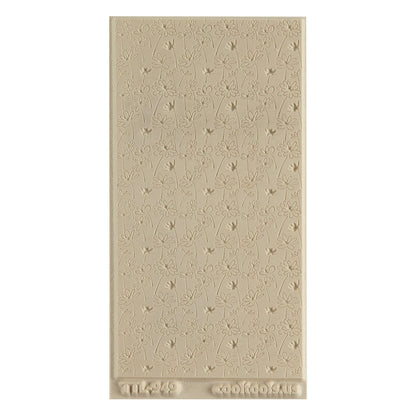Texture Tile - Fresh as a Daisy Embossed. Texture Tiles are flexible, washable and can be used with any soft clay. Spritz with CoolSlip or dust on Dry Powder Release for stick-free impressions when using metal clay and polymer clay.