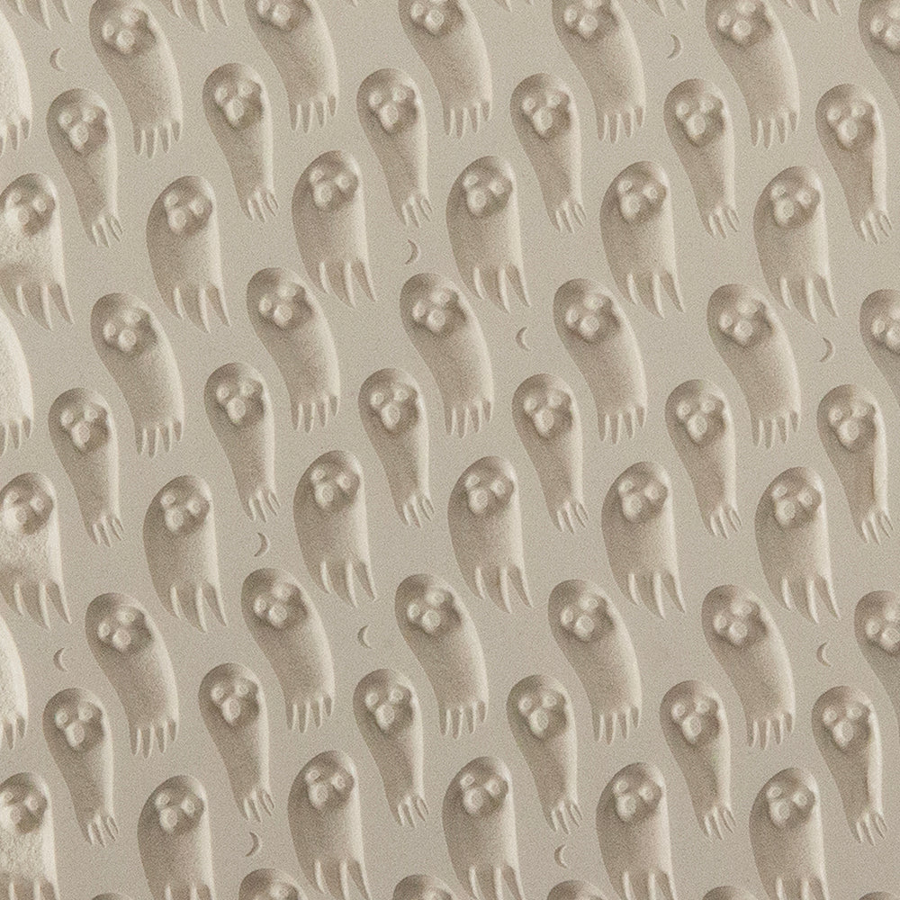 Texture Tile - Ghostly Night Embossed. Beige Texture Tiles are flexible, washable and can be used with any soft clay. Spritz with CoolSlip or dust on Dry Powder Release for stick-free impressions when using metal clay and polymer clay.