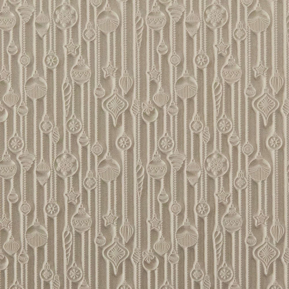 Texture Tile - 'Tis the Season. Beige Texture Tiles are flexible, washable and can be used with any soft clay. Spritz with CoolSlip or dust on Dry Powder Release for stick-free impressions when using metal clay and polymer clay.