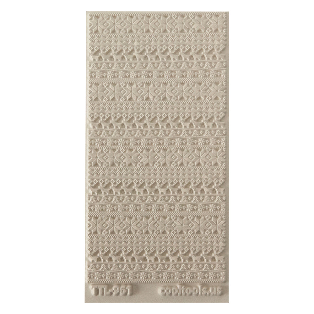 Texture Tile - Ugly Christmas Sweater. Beige Texture Tiles are flexible, washable and can be used with any soft clay. Spritz with CoolSlip or dust on Dry Powder Release for stick-free impressions when using metal clay and polymer clay.