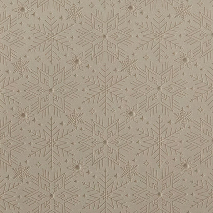 Texture Tile - Snowflakes Embossed. Beige Texture Tiles are flexible, washable and can be used with any soft clay. Spritz with CoolSlip or dust on Dry Powder Release for stick-free impressions when using metal clay and polymer clay.