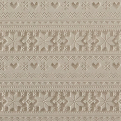 Texture Tile - Christmas Sweater Embossed. Beige Texture Tiles are flexible, washable and can be used with any soft clay. Spritz with CoolSlip or dust on Dry Powder Release for stick-free impressions when using metal clay and polymer clay.