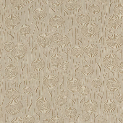 Texture Tile - Dandelion Field Embossed. Texture Tiles are flexible, washable and can be used with any soft clay. Spritz with CoolSlip or dust on Dry Powder Release for stick-free impressions when using metal clay and polymer clay.