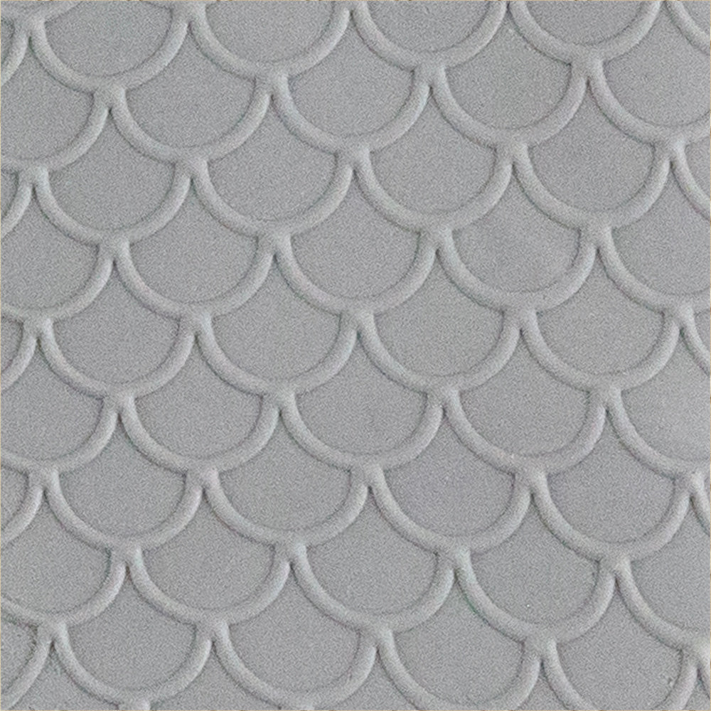 Texture Tile - Scales Embossed sample rolled into clay