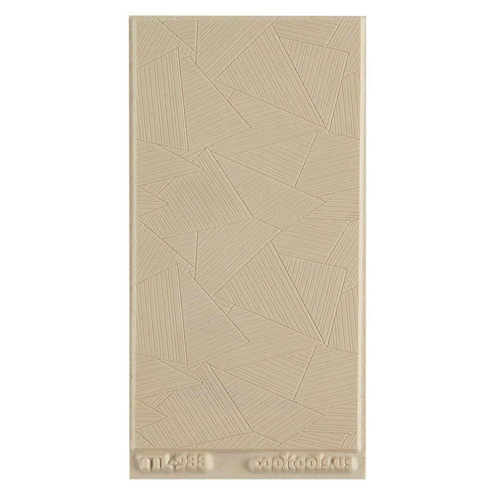 Texture Tile - Origami Embossed. Texture Tiles are flexible, washable and can be used with any soft clay. Spritz with CoolSlip or dust on Dry Powder Release for stick-free impressions when using metal clay and polymer clay.