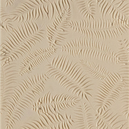 Texture Tile - Boston Ferns Embossed. Texture Tiles are flexible, washable and can be used with any soft clay. Spritz with CoolSlip or dust on Dry Powder Release for stick-free impressions when using metal clay and polymer clay.