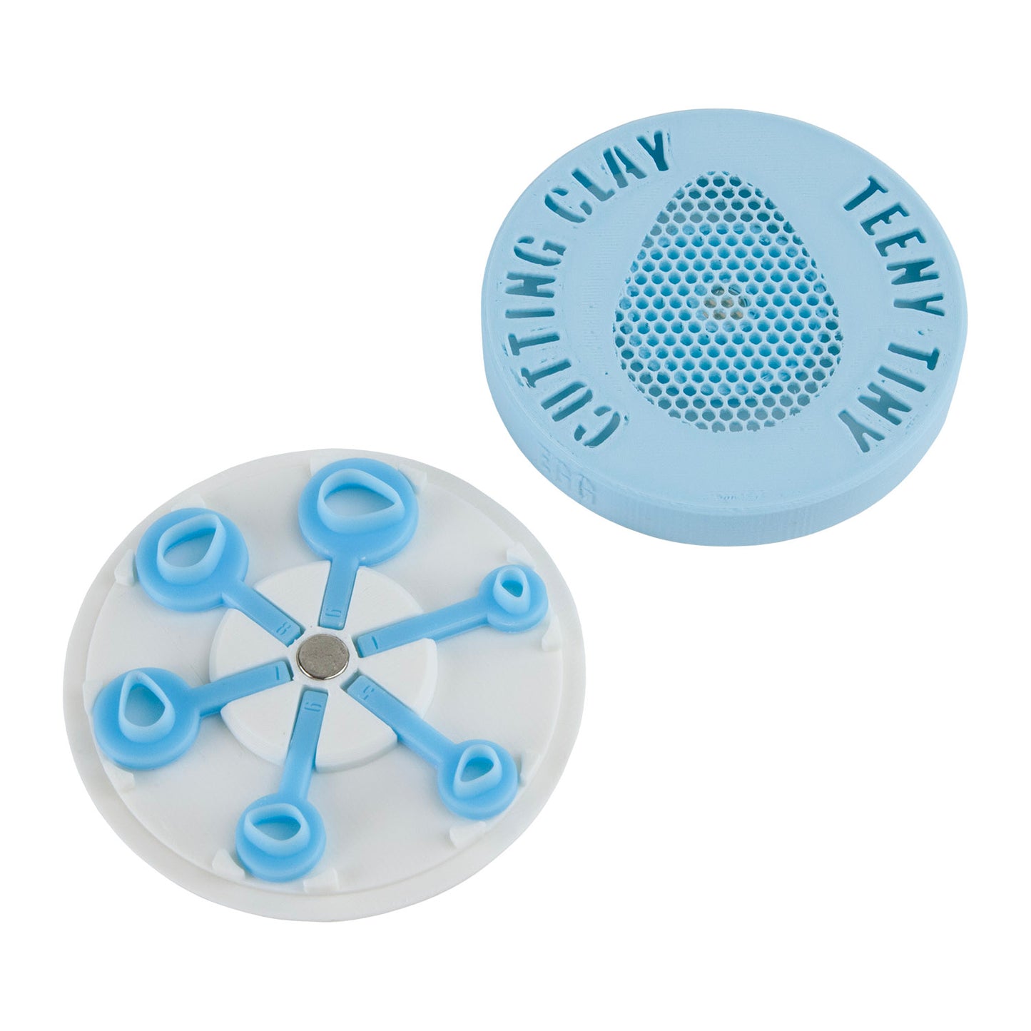 white and light blue plastic Teeny Tiny Cutters - Egg