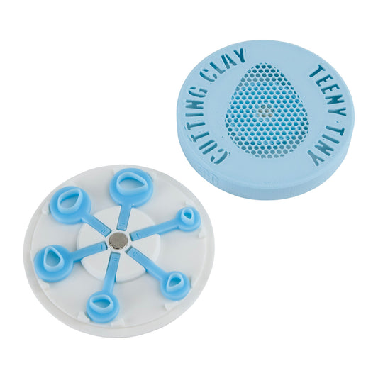 white and light blue plastic Teeny Tiny Cutters - Egg