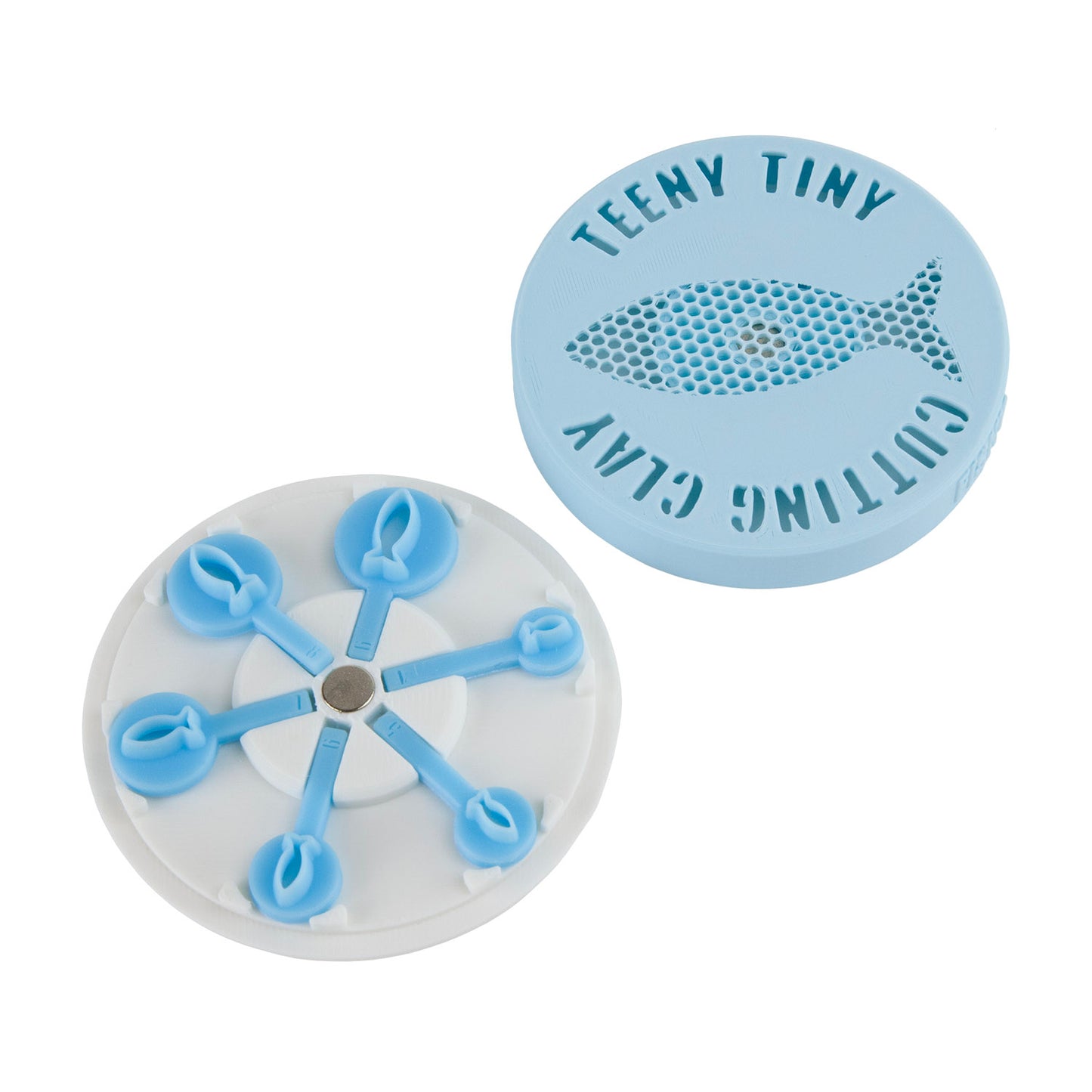 white and light blue plastic Teeny Tiny Cutters - Fishy