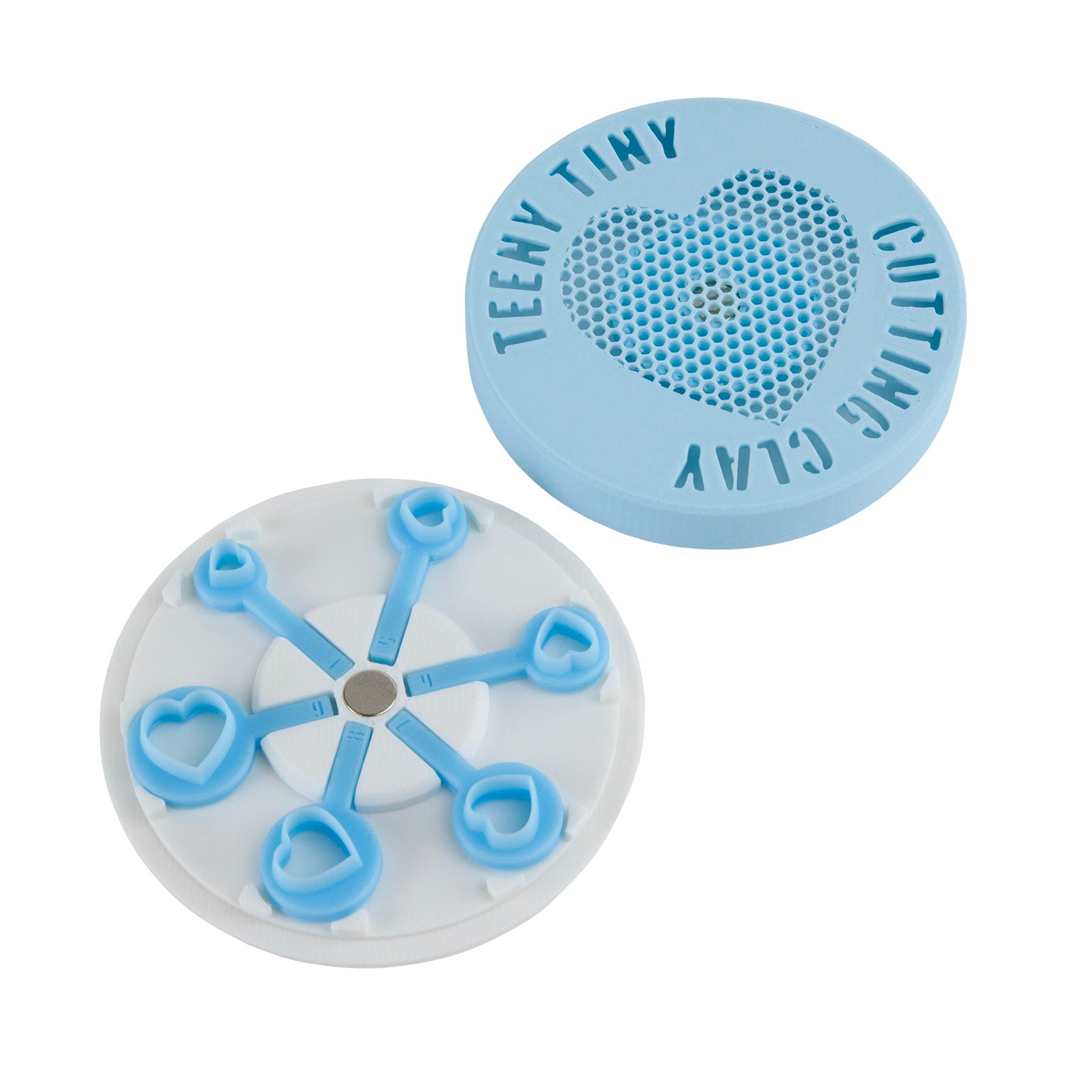 white and light blue plastic Teeny Tiny Cutters - HeartTeeny Tiny Cutters - Heart