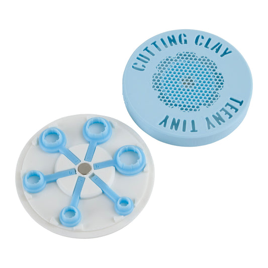 white and light blue plastic Teeny Tiny Cutters - Chrysanthemum