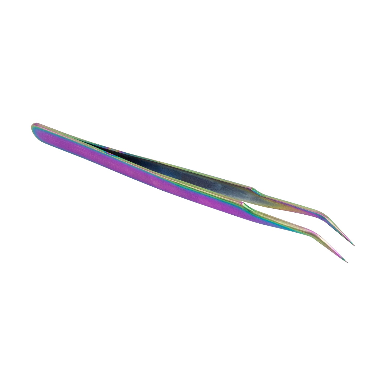 Stainless Steel Precision Beading Tweezers Rainbow Bent Tip