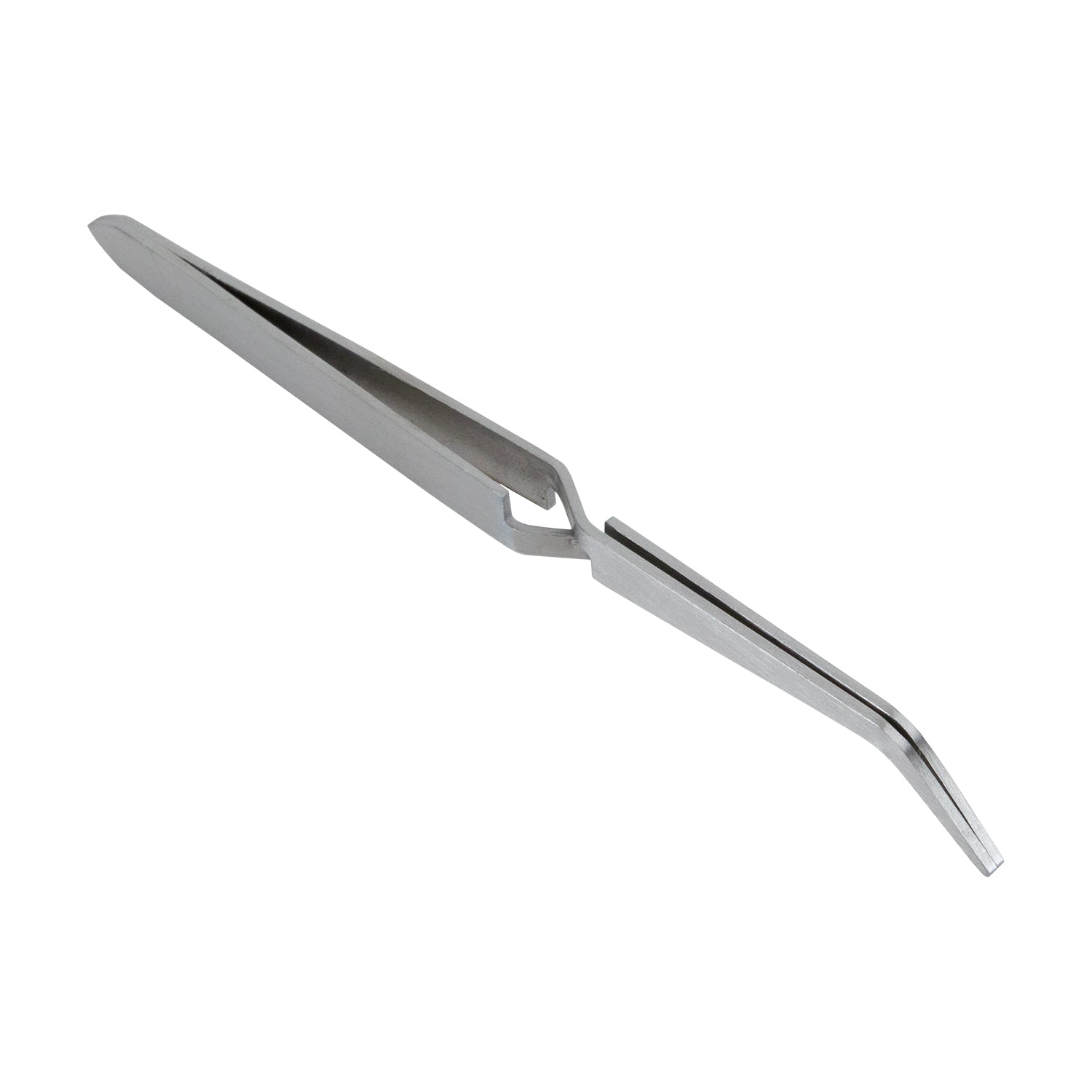 Tweezers - Stainless Steel Cross-lock Tweezers with Bent Tip