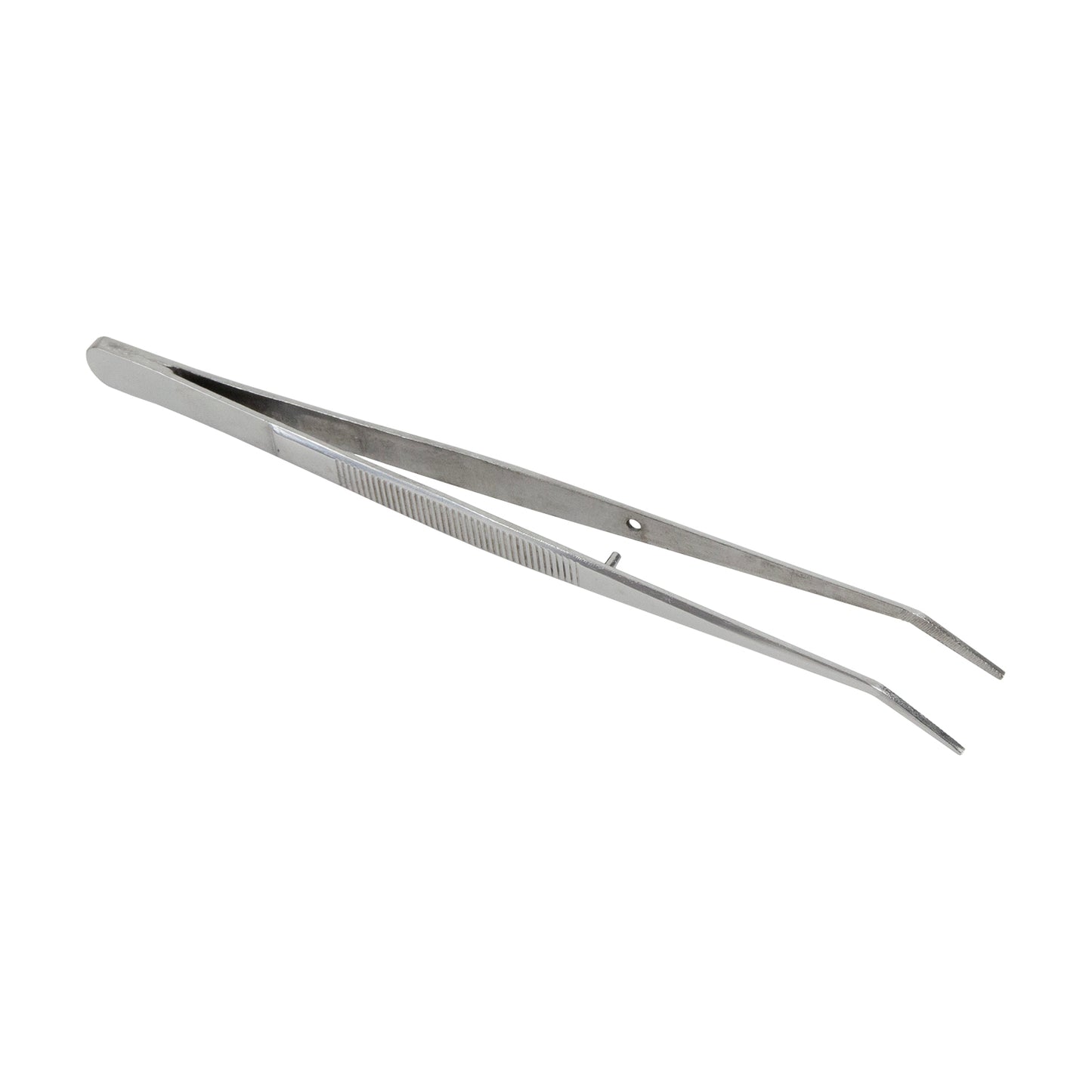 Tweezers - Stainless Steel Fine Bent Tip - Silver