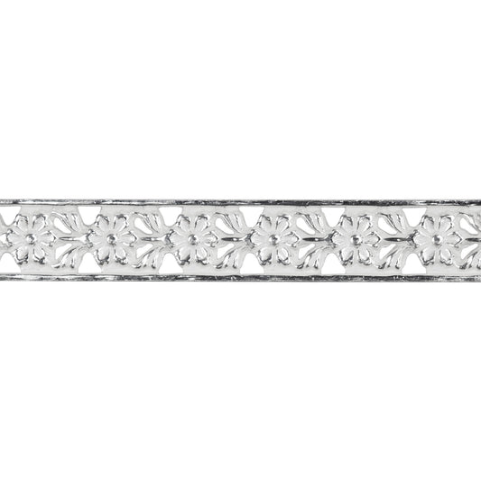Patterned Wire - Sterling Silver - Edged Flower 22 gauge Dead Soft - 6" Min