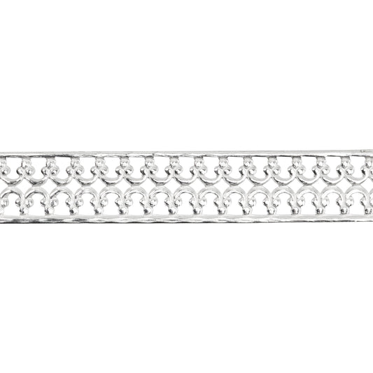 Patterned Wire - Sterling Silver - Double Crown with Edging 24 gauge Dead Soft - 6" Min