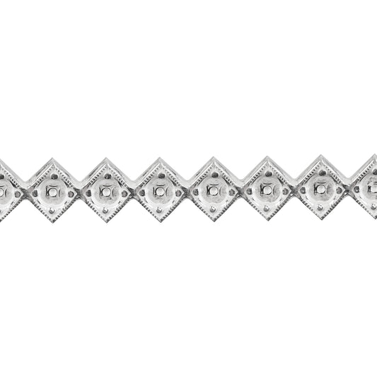 Patterned Wire - Sterling Silver - Jeweled Diamond 18 gauge Dead Soft - 6" Min