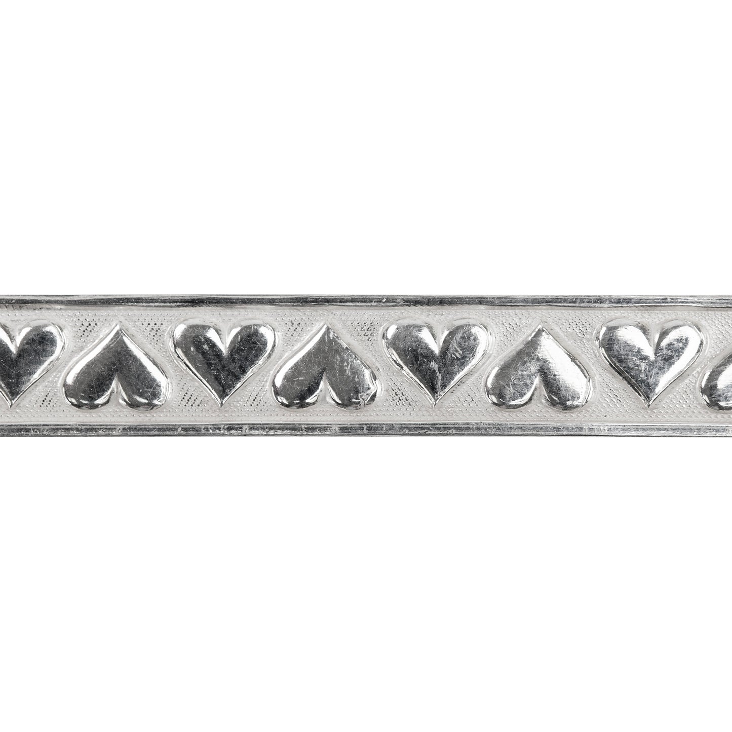 Patterned Wire - Sterling Silver - Stamped Heart 8mm 20 gauge Dead Soft - 6" Min