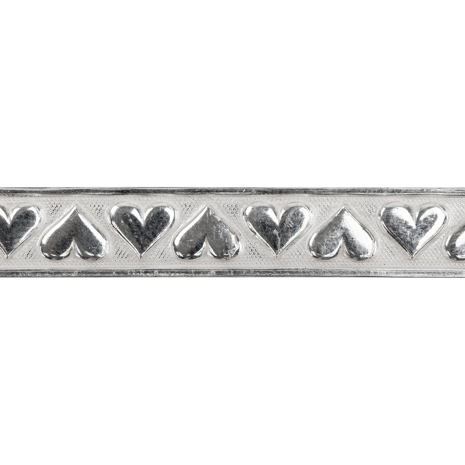 Patterned Wire - Sterling Silver - Stamped Heart 8mm 20 gauge Dead Soft - 6" Min