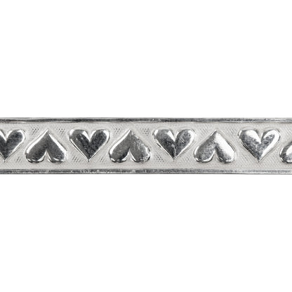 Patterned Wire - Sterling Silver - Stamped Heart 8mm 20 gauge Dead Soft - 6" Min