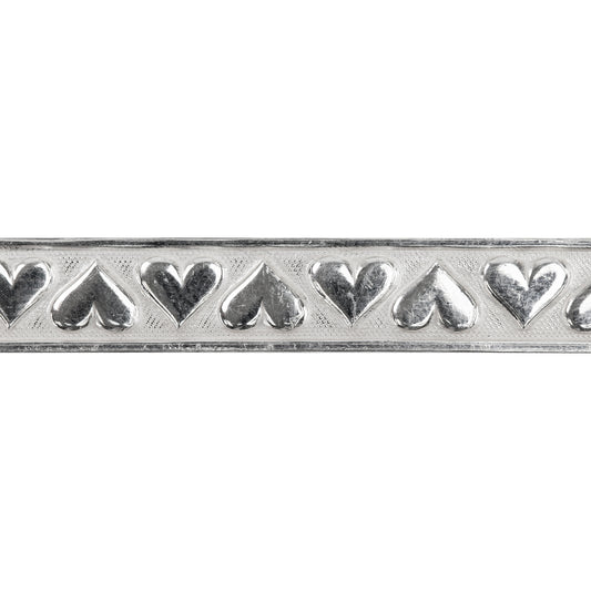 Patterned Wire - Sterling Silver - Stamped Heart 8mm 20 gauge Dead Soft - 6" Min