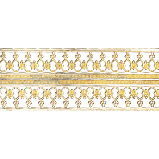 Patterned Wire - Brass - Beaded Ribbon 26 gauge Dead Soft - 6" Min