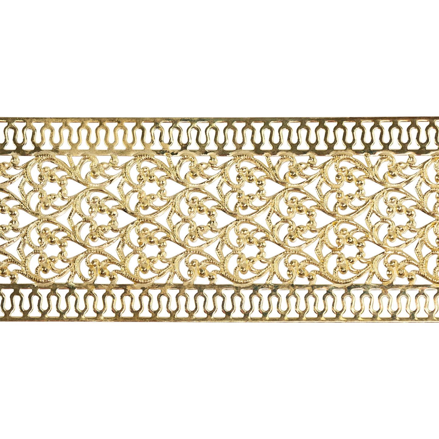 Patterned Wire - Brass - Floral Ribbon with Edging 24 gauge Dead Soft - 6" Min