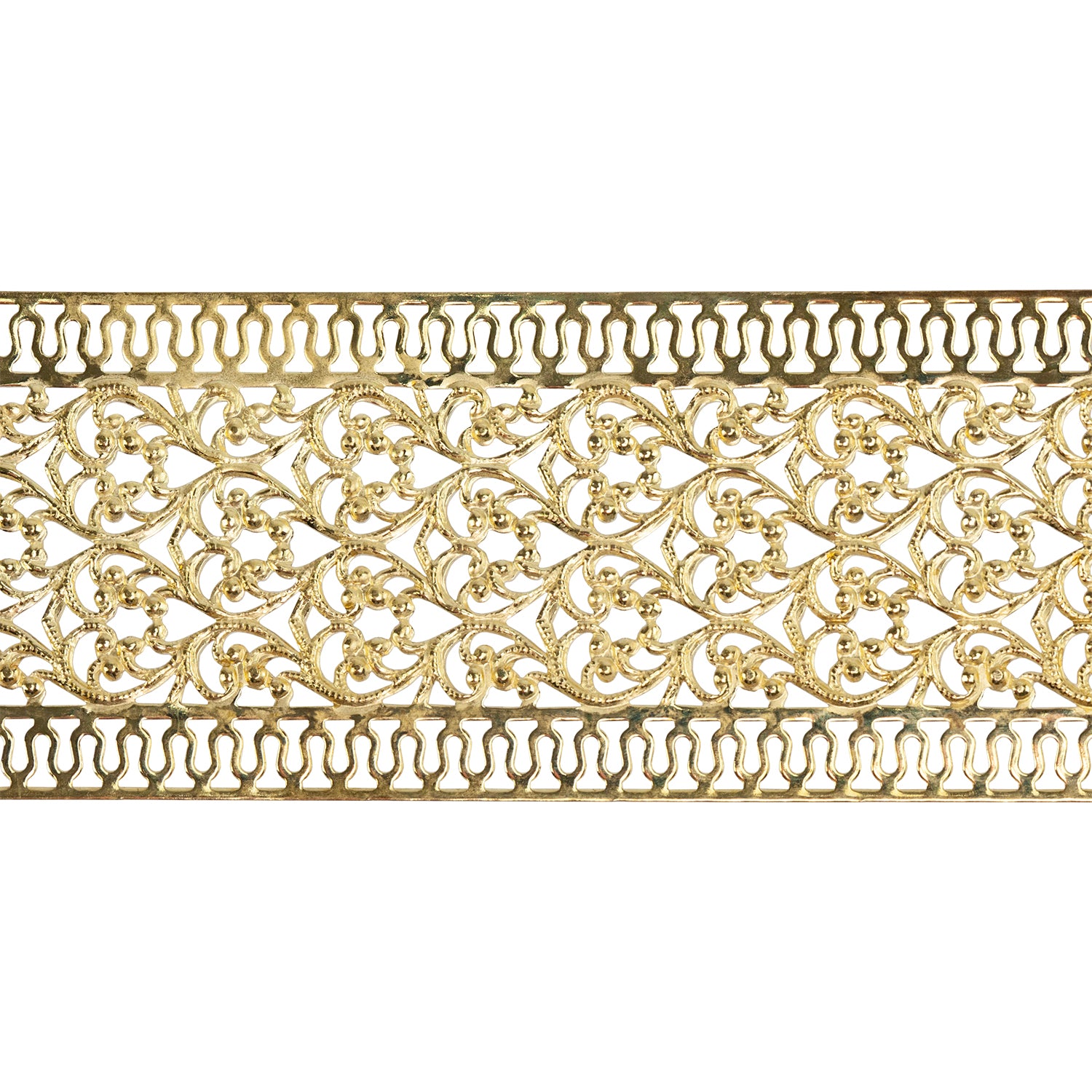 Patterned Wire - Brass - Floral Ribbon with Edging 24 gauge Dead Soft - 6" Min