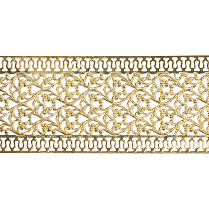 Patterned Wire - Brass - Floral Ribbon with Edging 24 gauge Dead Soft - 6" Min