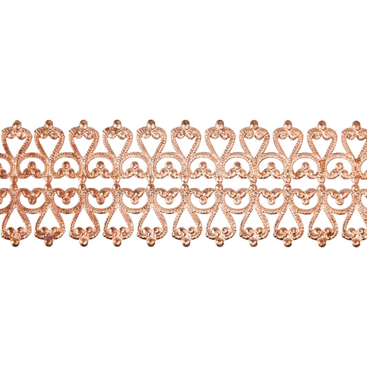 Patterned Wire - Copper - Hammered Lacy Filigree 18 gauge Dead Soft - 6" Min