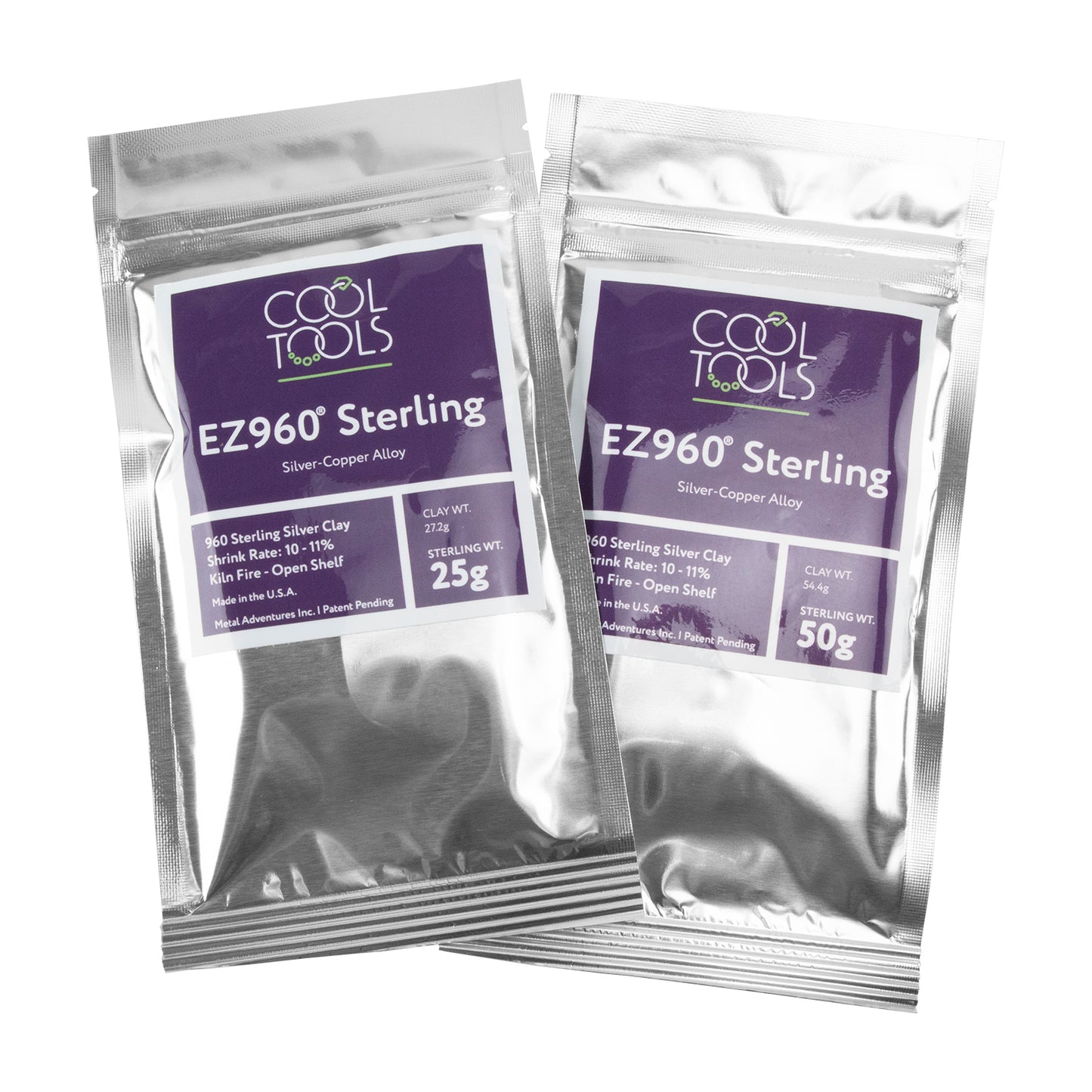 25g and 50g Packages of EZ960® Sterling Silver Clay
