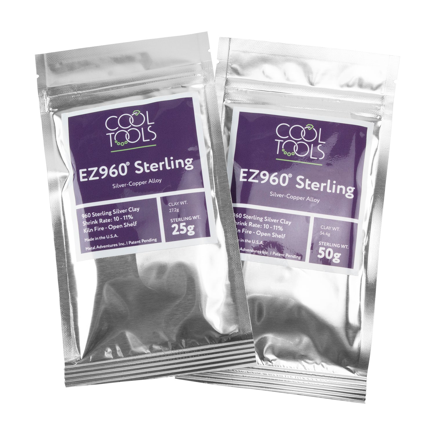 25g and 50g Packages of EZ960® Sterling Silver Clay