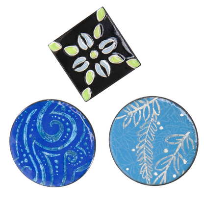 3 fine silver for enamel samples