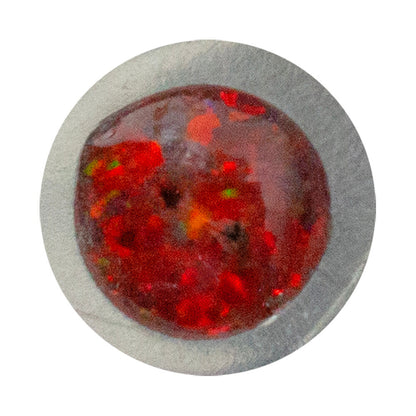 fire red crushed opal inlayed in metal