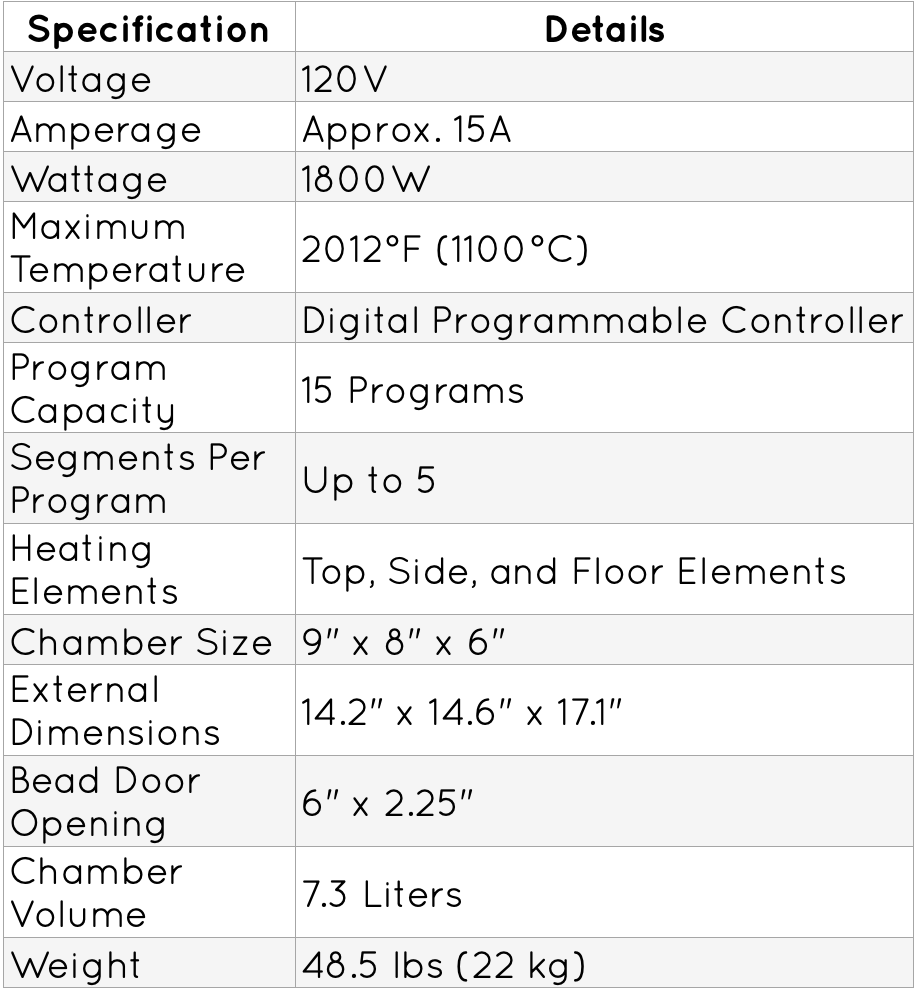 Prometheus PRO-7-PRG Digital Kiln