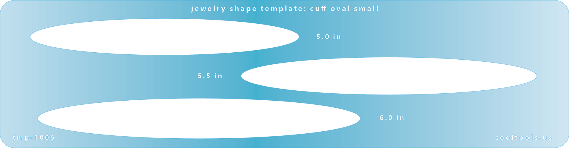 blue plastic Jewelry Shape Template - Cuff Oval Small