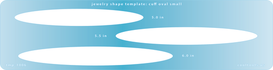 blue plastic Jewelry Shape Template - Cuff Oval Small